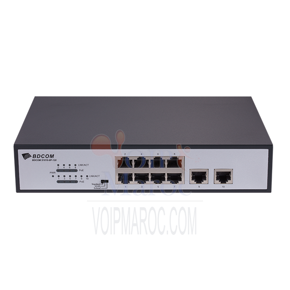 Switch 8 ports 100M PoE+ TX et 2 ports S1010‐8P‐120
